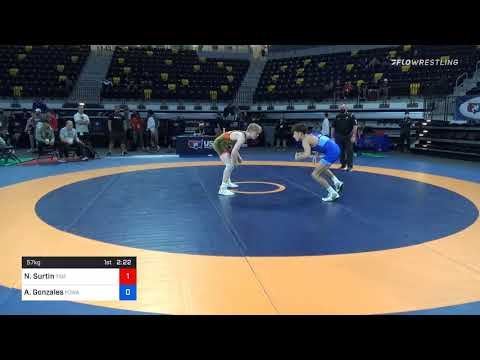57 Kg Consolation - Noah Surtin, Tiger Style Wrestling Club Vs Andre Gonzales, Poway High School W