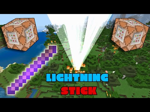 Minecraft Bedrock How to Get a Lightning Stick | Bedrock Command Block Tutorial 1.19+