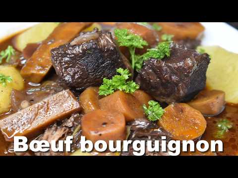 Bœuf bourguignon traditionnel : la recette facile et inratable ! #BoeufBourguignon #CuisineFrançaise