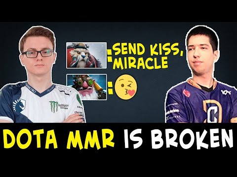 Dota MMR is BROKEN — Miracle vs w33 with low 5k teammates