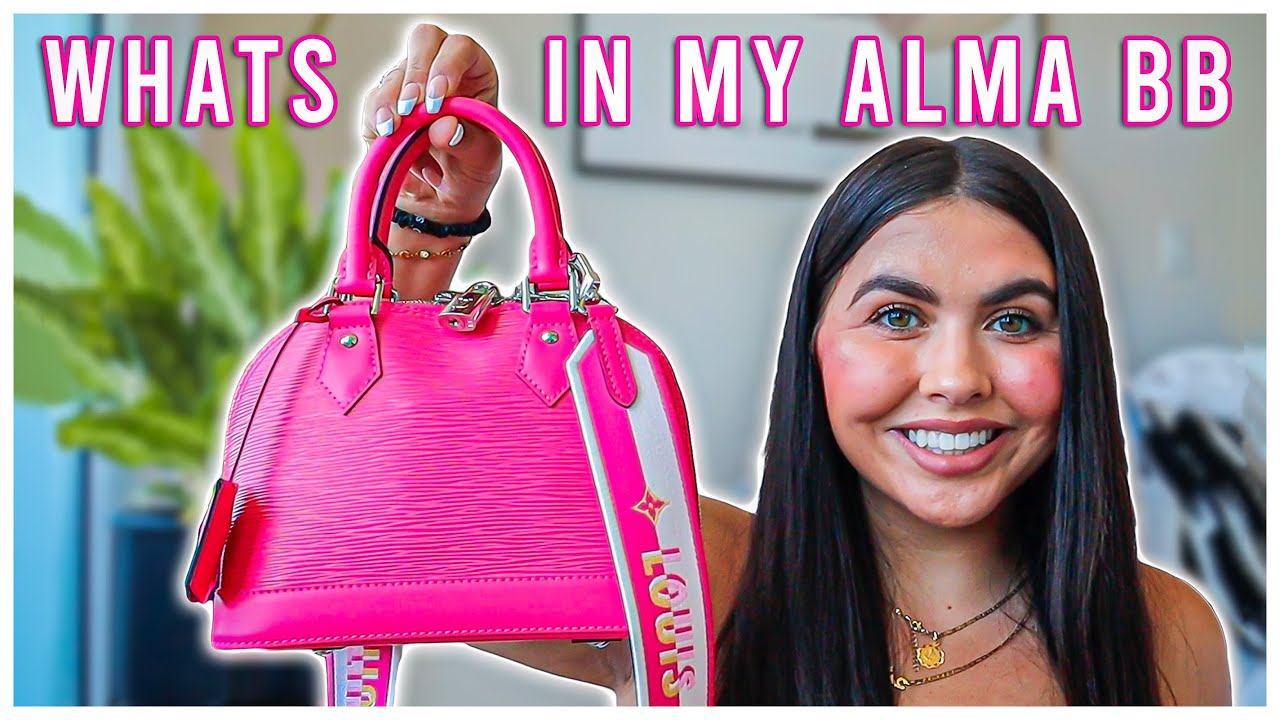 WHAT’S IN MY LV ALMA BB PURSE! *DRAGONFRUIT SHADE* 2022!