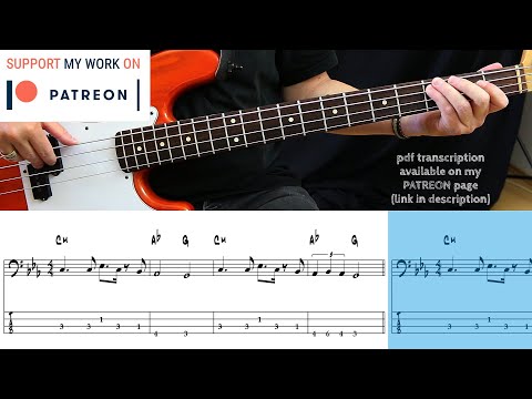 Pomplamoose ft. Sarah Dugas - Sweet Dreams + White Stripes Mashup (Bass cover with tabs)