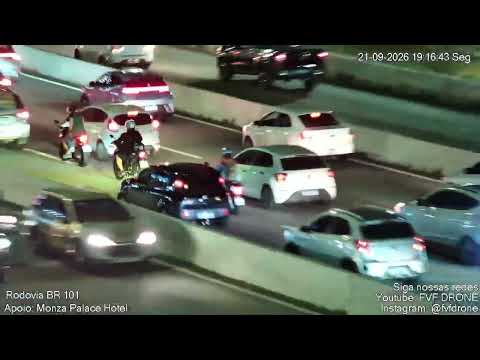 Motocarreata de Flávio Bolsonaro é registrada pelas câmeras da FVF Drone na BR-101 em Nata