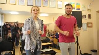 Monika Linkytė ir Vaidas Baumila repeticijoje