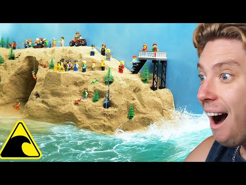 Reacting To Tsunami vs Beach Island with Legos