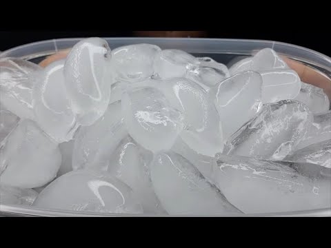 HALFMOON ICE EATING | HALF MOON ICE | CRUNCHY | JUICY | #iceeating #asmr #asmrice
