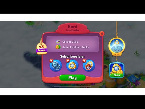 Fishdom, level hard 5646 collect rubber ducks