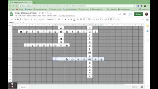 Create a Crossword Puzzle using Google Sheets