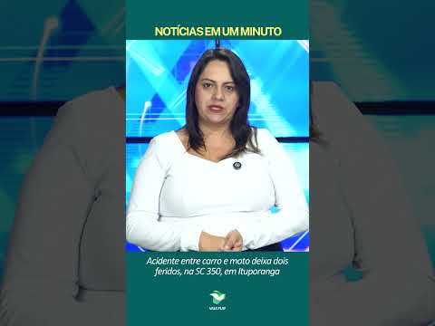 Ituporanga: Colisão entre carro e moto deixa dois feridos no Cerro Negro