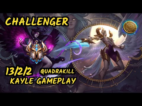 1907 FB Ruin (KAYLE) - QUADRAKILL 13/2/2 KDA CHALLENGER GAMEPLAY - EUW v9.7