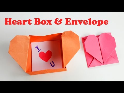 How to Make an Origami Heart Box & Envelope - Pop-Up Heart - DIY Crafts