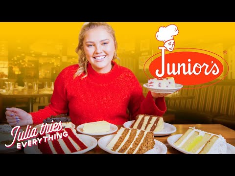 Julia Tries ALL Of The Most Popular Cheesecakes From Junior's Delish