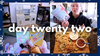 VLOGMAS DEC 22 | building alice's kitchen, chicken quesadillas, reading a book + more