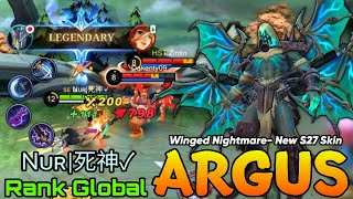 Winged Nightmare Argus S27 New Skin - Top Global Argus by Nᴜʀ|死神✓ - Mobile Legends