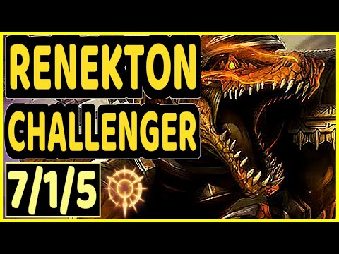 BROKEN BLADE (RENEKTON) vs KENNEN - 7/1/5 KDA TOP CHALLENGER GAMEPLAY - NA