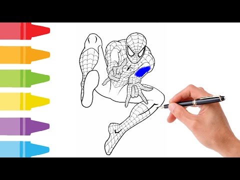 Spiderman Coloring Pages - Coloring Web Shooting Spiderman - HALYLY Coloring Kids