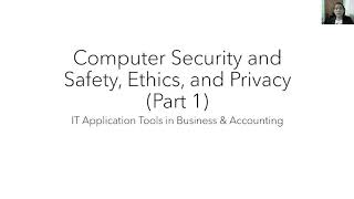 Chapter 10 Part 1 | Computer Security and Safety, Ethics, and Privacy