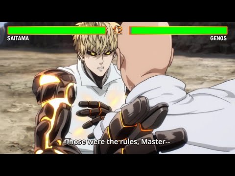 Saitama VS Genos With Healthbars | One Punch Man