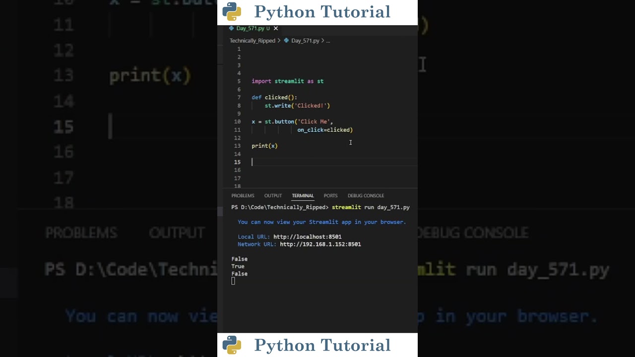 Adding Buttons To Streamlit Web App | Python Tutorial