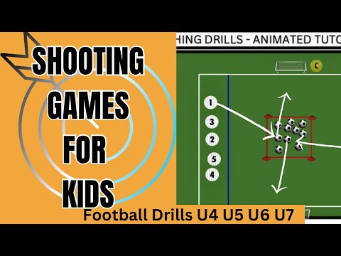 Football SHOOTING Drills for Kids - U5 U6 U7 U8 - football/Soccer Drills - pre season Fun