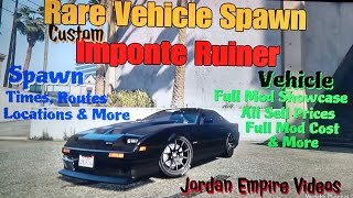 GTA 5: Online Rare Vehicle Spawn Method "Customs Imponte Ruiner" Spawn Time, Route, Locations & Sell