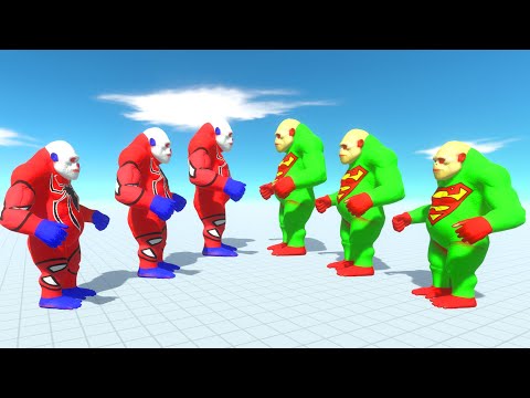 X3 SPIDERMAN GORO vs X3 SUPERMAN GORO DEATH RUN - Animal Revolt Battle Simulator