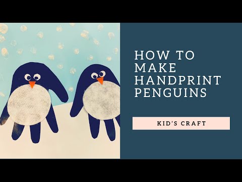 HOW TO MAKE HANDPRINT PENGUINS l Kid's craft l Аппликация Ладошки Пингвинчики