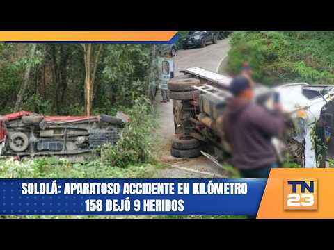Sololá: Aparatoso accidente en kilómetro 158 dejó 9 heridos