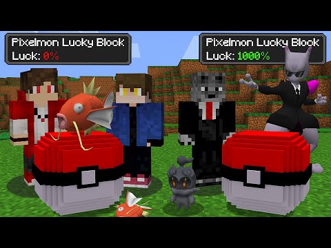 Fiz Vingança com Lucky Pixelmon 0% Com Meus Amigos e Sem Pokémon LENDÁRIO no Minecraft