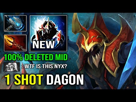 How to 100% Delete Mid in 7.32e with First Item Hammer Instant 1 Shot Dagon Nyx Assassin Dota 2
