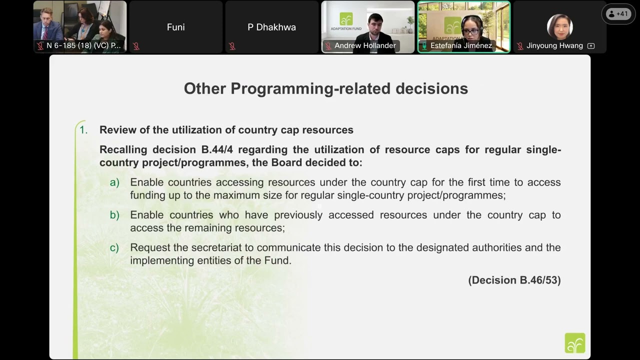 AF Webinar on Decisions of the 46th meeting of the Adaptation Fund Board