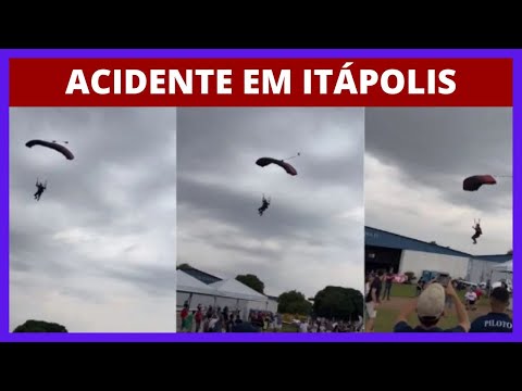 Acidente com paraquedista no Aeromusic 2023 em Itápolis SP