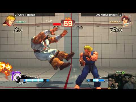 USF4 @ NEC15 Salty Suite - Chris Tatarian (Ken) vs AG Native Impact (T. Hawk) [720p/60fps]