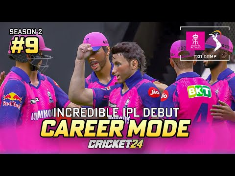 INCREDIBLE IPL DEBUT - CRICKET 24 CAREER MODE #9