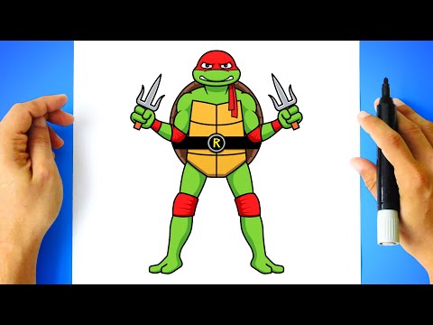 How to DRAW RAPHAEL - Teenage Mutant Ninja Turtles - TMNT Drawing