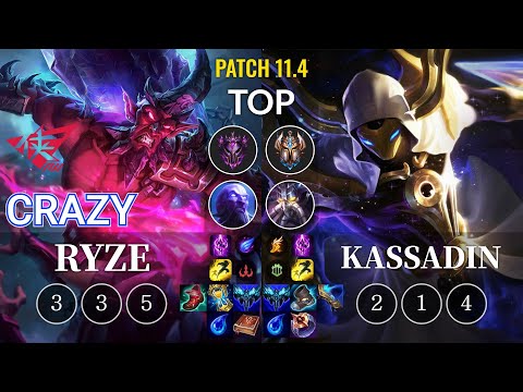 RW Crazy Ryze vs Kassadin Top - KR Patch 11.4