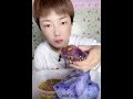 Reshaped Blue Ice Dipped In Passion Fruit Ice Eating ASMR Cold Ice