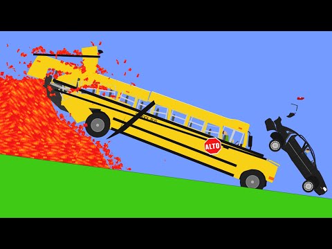 Cars vs Lava - Extreme Algodoo Car Destruction Moments