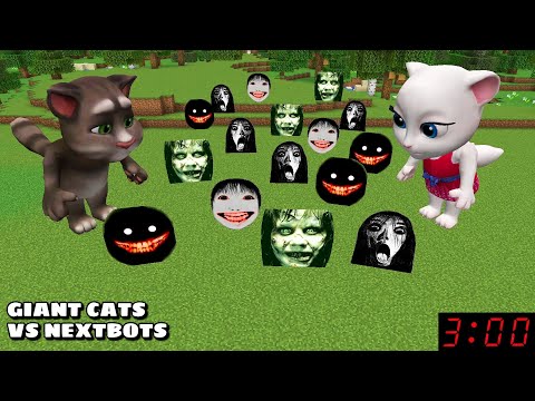 GIANT TALKING TOM AND ANGELA VS 100 NEXTBOTS in Minecraft - Gameplay - Coffin Meme