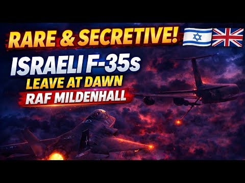 RARE & SECRETIVE: Israeli F-35 Fighter Jets Depart RAF Mildenhall at Dawn | Tanker Support