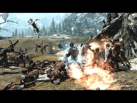 How Many Imperials To Take Down The Ebony Warrior? | Skyrim NPC Wars
