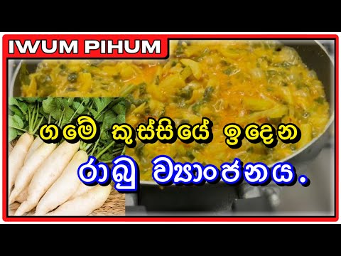 How to cook RADISH curry | Healthy village foods | රසට රාබු උයමු | #radishcurry #rambucurry #cooking