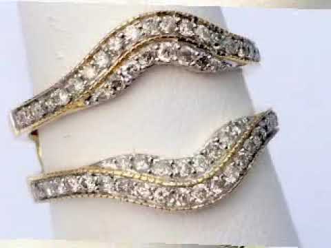 Solitaire Enhancer Vintage Milgrain 0.60 Diamonds Ring Guard Wrap Yellow Gold