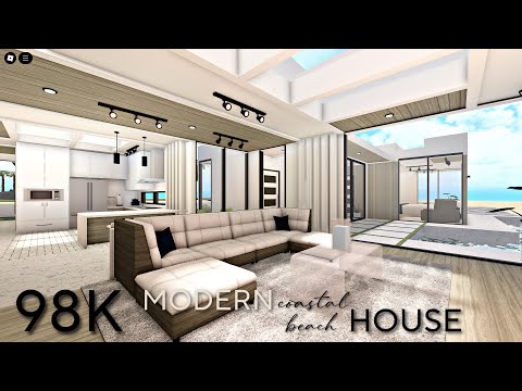 BLOXBURG: 98K MODERN COASTAL BEACH HOUSE | NO-GAMEPASS