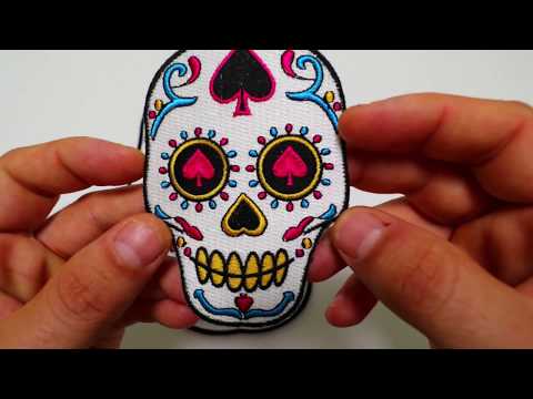 Sugar Skull Embroidered Iron on Patches