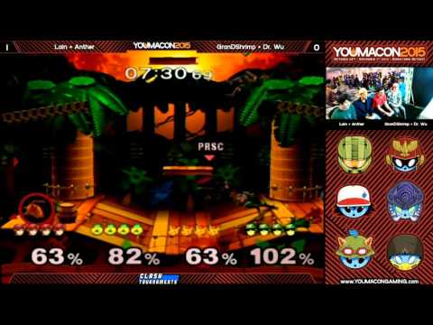 Youmacon 2015 Melee - Lain + Anther vs GranDShrimp + Dr. Wu - Losers Finals