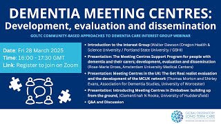 Dementia Meeting Centres – Development, evaluation and dissemination