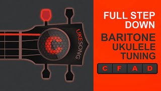 Baritone ukulele tuning - Full Step Down (C F A D) -  Online Ukulele Tuner