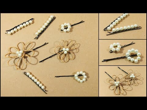 DIY Kids Hair Clips with pearls