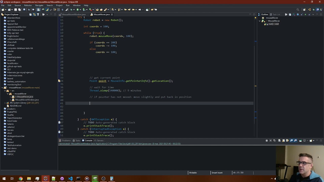 Improving the Java app to move the mouse pointer - MouseMover 0.2